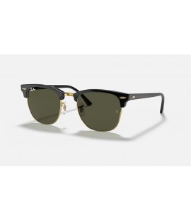 Ray-Ban Clubmaster Classic Sunglasses Black On Gold and Green RB3016