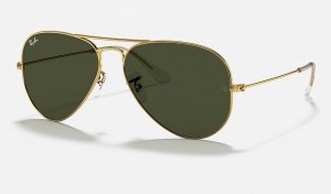 Ray-Ban Aviator Classic Sunglasses Gold and Green RB3025
