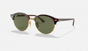 Ray-Ban Clubround Classic Sunglasses Red Havana and Green RB4246