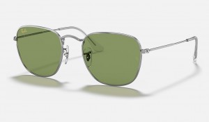 Ray-Ban Frank Legend Gold Sunglasses Silver and Light Green RB3857