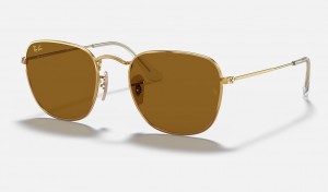 Ray-Ban Frank Legend Gold Sunglasses Gold and Brown RB3857