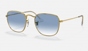 Ray-Ban Frank Legend Gold Sunglasses Gold and Light Blue RB3857