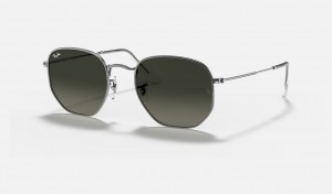 Ray-Ban Hexagonal Flat Lenses Sunglasses Gunmetal and Grey RB3548
