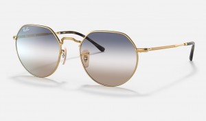 Ray-Ban Jack Sunglasses Gold and Blue/Brown RB3565
