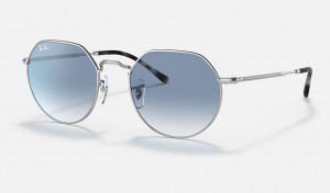 Ray-Ban Jack Sunglasses Transparent Grey and Light Blue RB3565