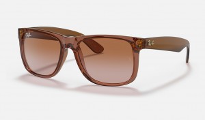 Ray-Ban JustClassic Sunglasses Transparent Light Brown and Brown RB4165