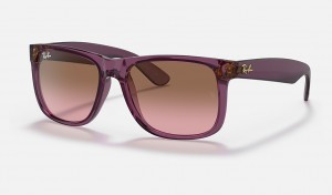 Ray-Ban JustClassic Sunglasses Transparent Violet and Brown RB4165