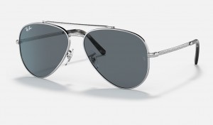 Ray-Ban New Aviator Sunglasses Silver and Blue RB3625