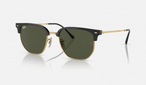 Ray-Ban New Clubmaster Sunglasses Black On Gold and Green RB4416