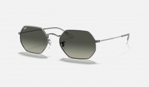 Ray-Ban Octagonal Classic Sunglasses Gunmetal and Grey RB3556N