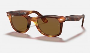 Ray-Ban Original Wayfarer Classic Sunglasses Striped Havana and Brown RB2140