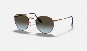Ray-Ban Round Metal Sunglasses Bronze-Copper and Blue/Brown RB3447