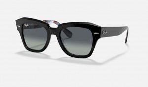 Ray-Ban State Street Sunglasses Black and Light Grey RB2186