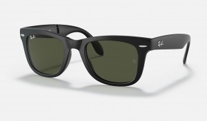Ray-Ban Wayfarer Folding Classic Sunglasses Black and Green RB4105