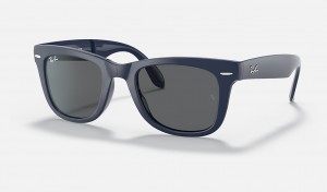 Ray-Ban Wayfarer Folding Classic Sunglasses Blue and Dark Grey RB4105